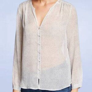 Joie Braeden White Polka Dot Silk Blouse - Size Extra Extra‎ Small